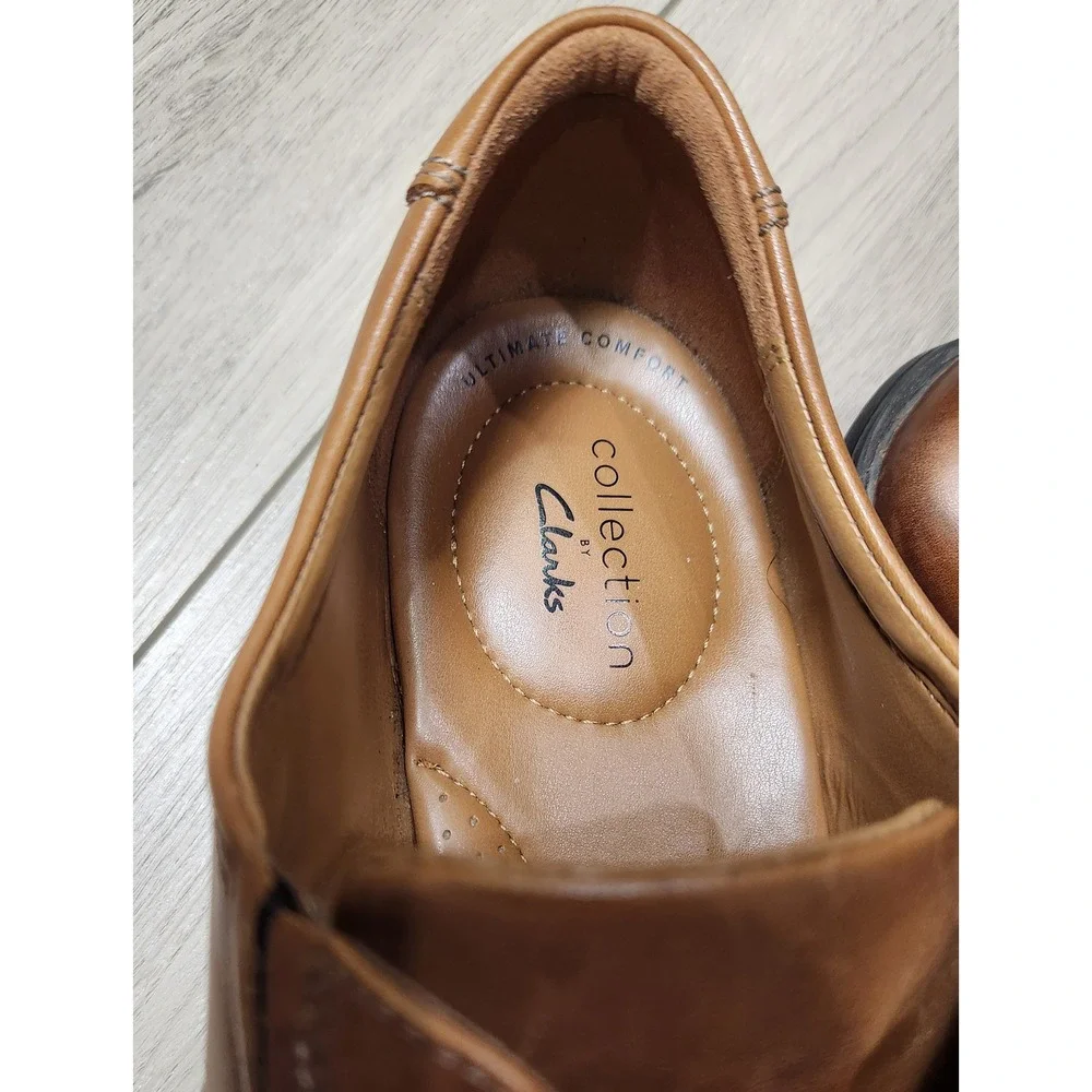 Clarks Collection Mens Brown Leather Cap Toe Oxford‎ Dress Shoes Size 10.5 W